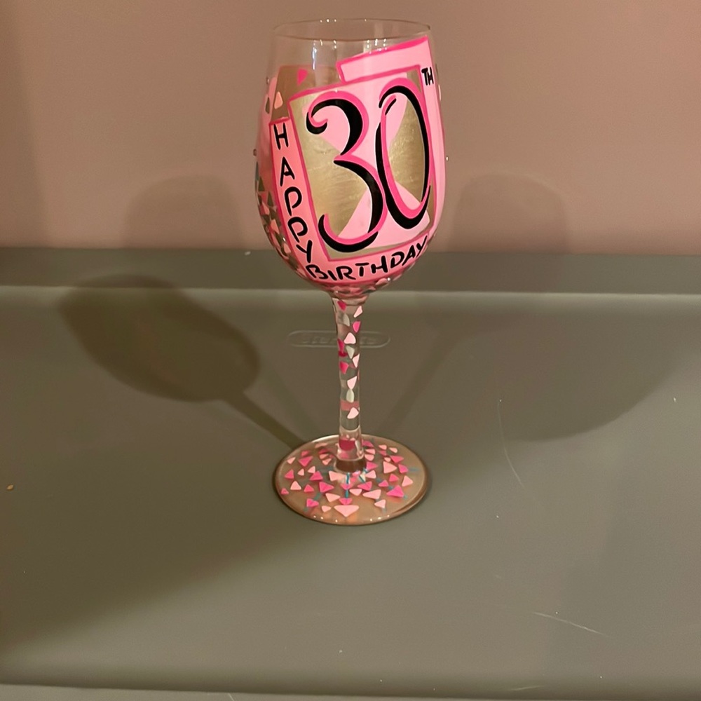 30th birthday wine glass